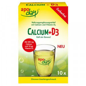 APODAY Calcium+D3 Zitrone-Limette zuckerfrei Pulv.